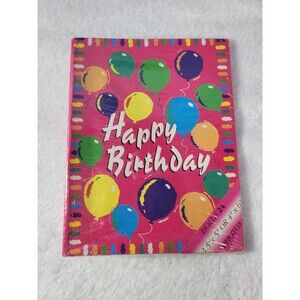 NEW Sealed 4x6 & 3.5x5 Retro Small Pink Happy Birthday Balloons Photo Album Book